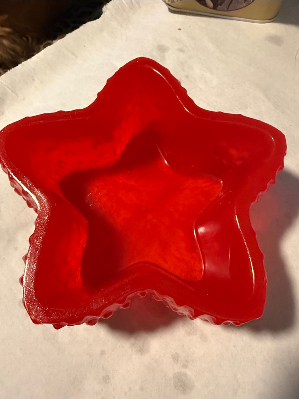 Vibrant Red Star Resin Bowl - Holiday Home Accent